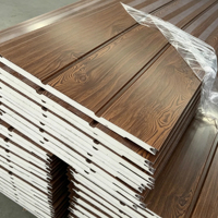 Panneaux sandwich en mousse de polyuréthane décoratifs pour murs extérieurs, bardage composite en PU pour maison, revêtement acoustique en bois et métal