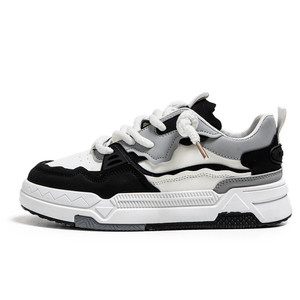 Sneakers Casual da Uomo Nere, Bianche e <span class=keywords><strong>Grigie</strong></span> - Suola Spessa, Design con Lacci Spessi, Scarpe Alla Moda per Outfit Maschili Trendy - Product Image 6