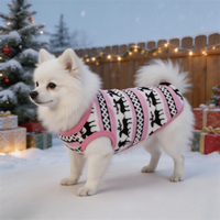 Gilets pour chiens de Noël en peluche pas chers, vêtements pour chiens imprimés rennes pour l'automne et l'hiver