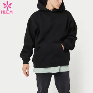 Áo Hoodie Nam Màu Đen Ngoại Cỡ In Hình Phồng Thêu Trơn Bán Chạy Từ Nhà Sản Xuất Theo Yêu Cầu