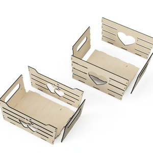 Boîte de rangement en bois pour la Fête des Mères, pièce en bois rectangulaire évidée en forme de cœur pour la Saint-Valentin, à personnaliser (DIY) - Product Image 3