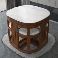 Ensemble table et chaises de salle à manger modernes pour bébé, style turc, en cuir, pour 6 personnes