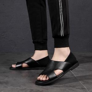 Chaussons en cuir pour hommes, élégants et légers, à semelle épaisse, confortables, avec semelle intérieure en PU imperméable pour l'hiver - Product Image 3