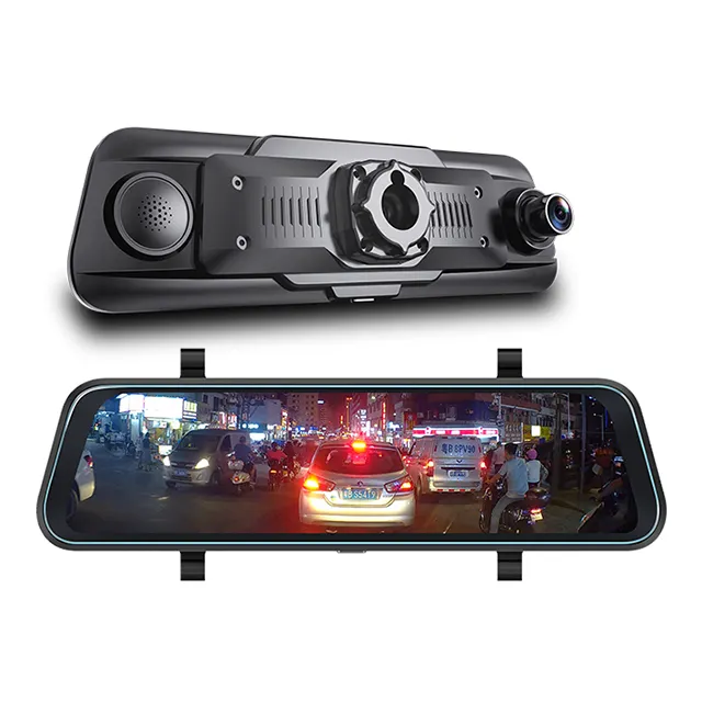 New design Car Dual Dash Cam 10 inch LCD IPS 2k Dual Lens Front and Rear DVR Video Recorder Car Camera
