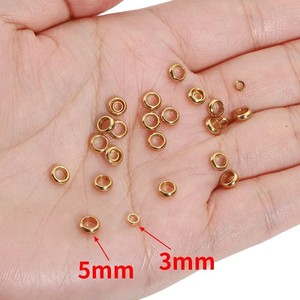 <span class=keywords><strong>Perles</strong></span> d'extrémité rondes en acier inoxydable plaqué or 18 carats, <span class=keywords><strong>perles</strong></span> <span class=keywords><strong>à</strong></span> sertir, <span class=keywords><strong>perles</strong></span> d'espacement, <span class=keywords><strong>perles</strong></span> de finition pour la fabrication de bracelets et de colliers - Product Image 4