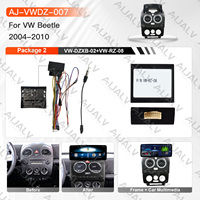 Kit radio d'usine avec cadre pour VW Beetle 2004-2010 LHD RHD Noir mat, grand écran, unité centrale Android, garniture en plastique avec faisceau de câblage