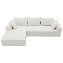 Bộ ghế <span class=keywords><strong>sofa</strong></span> mô đun tùy chỉnh thiết kế tối giản thân thiện với môi trường chất liệu vải trắng mút xốp dùng cho căn hộ phòng khách kiểu I/L có chức năng giường <span class=keywords><strong>sofa</strong></span> - Product Image 4
