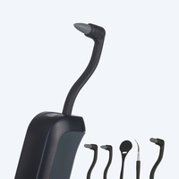 Nettoyeur buccal à quatre têtes, fonctionnant sur piles, étanche, avec base de rangement, appareil électrique sans fil en plastique, nettoyeur buccal domestique