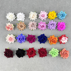 Rose artificielle en velours <span class=keywords><strong>de</strong></span> haute qualité, <span class=keywords><strong>petite</strong></span> tête <span class=keywords><strong>de</strong></span> rose, décoration d'intérieur pour mariage, fête à domicile, <span class=keywords><strong>fleur</strong></span> - Product Image 1