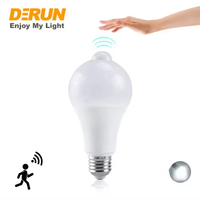 Sensor infrarrojo 7W 9W 12W E27 E26 B22 Base LED Sensor de movimiento Bombilla LED Bombilla inteligente para baño Garaje, LED-SENSOR