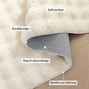 <span class=keywords><strong>Tapis</strong></span> Moderne <span class=keywords><strong>Blanc</strong></span> en Fausse Fourrure Douce et Lavable pour Chambre d'Enfant et d'Adolescent, Grand <span class=keywords><strong>Tapis</strong></span> Bulle Lapin pour Salon, Vente en Gros - Product Image 4
