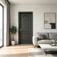 Custom Modern Solid Wood Interior Door Lacquer Finish High Density Natural Timber Luxury Villa Entryway Living Room Sturdy
