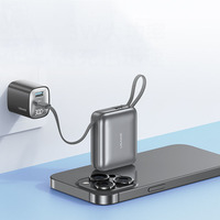 Banco de energía inalámbrico de carga rápida, gran capacidad, cargador portátil compartido, cable integrado, certificado 3C, alta capacidad en mAh.