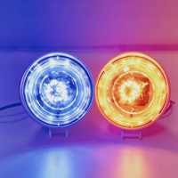 Feu de signalisation LED stroboscopique 12W rouge et bleu, lampe de détresse, boîtier ABS, IP65, support en acier inoxydable, lumière de sécurité pour chariot élévateur et VTT