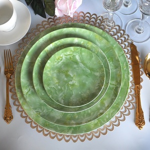 Modern Nordic Fine Bone China <strong>Dinnerware</strong> <strong>Set</strong> Gold Rim White <strong>Marble</strong> Design for Wedding Party Hotel - Product Image 6
