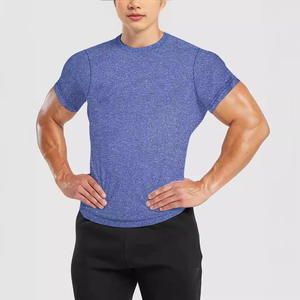 Camiseta deportiva de manga corta con cuello redondo de secado rápido para hombre, para deportes, fitness, correr, baloncesto, entrenamiento, tela fina 81-90% - Product Image 3