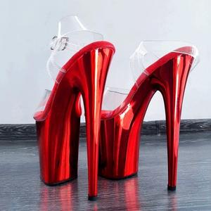 Nuevos Zapatos de Boda Nupciales Brillantes en Rosa con Tacones Altos de 20 cm, Zapatos Luminosos con Plataforma Fetichista Sexy - Product Image 4