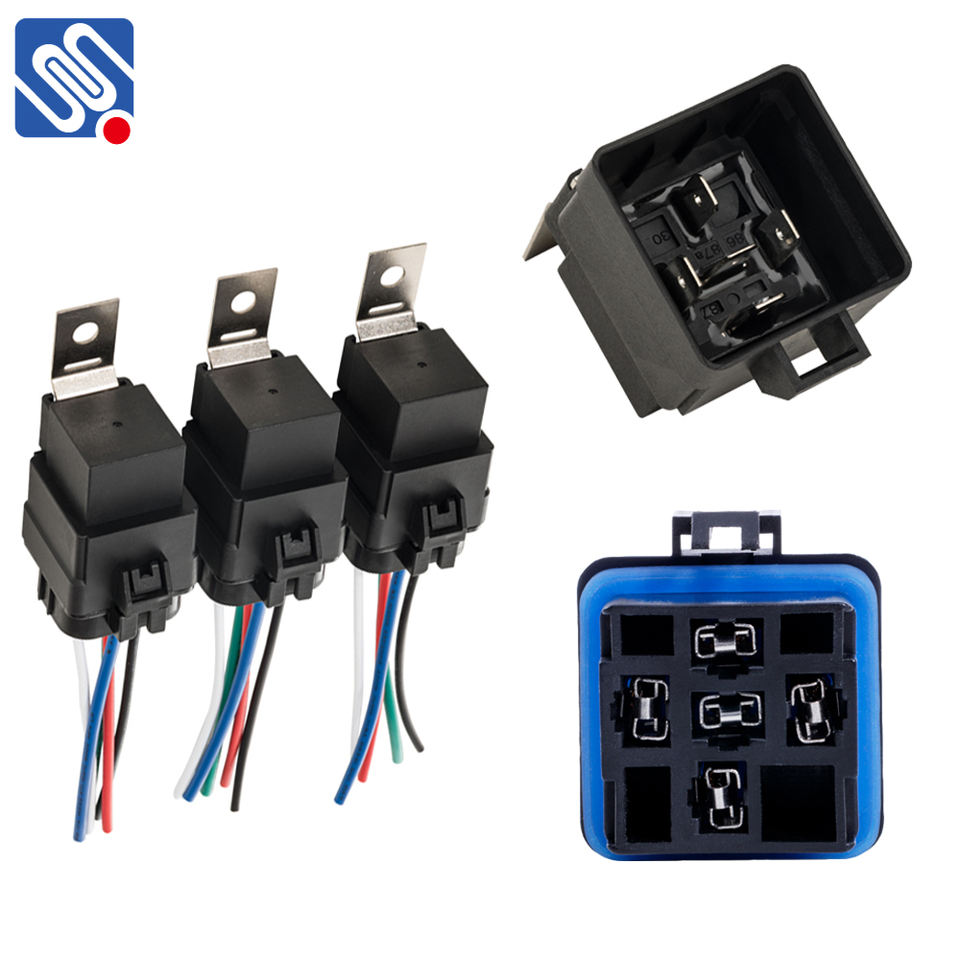 Meishuo MAH3-S-112-C-5 Heavy Duty 40Amp 5-Pin 12V DC Waterproof Auto Relay Miniature Size 10cm Harness Set Car Automotive
