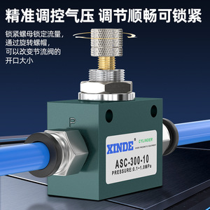 Xinde Cylinder Asc-300-10 Pneumatic Flow <b>Control</b> Valve 0.1-1.0Mpa Gas Media 1/2 In Port Size - Product Image 2