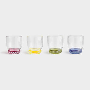 Claro hecho a mano cristal colorido base inferior DOF Glass <span class=keywords><strong>Rcok</strong></span> Glass Cup para regalo uso diario - Product Image 3