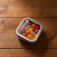 Boîte en métal carrée avec fenêtre transparente, qualité alimentaire pour bonbons, chocolat, bijoux, emballage cadeau personnalisé