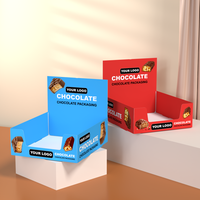 Support d'affichage de produits en papier pour magasin de détail personnalisé, présentoir en carton ondulé, boîte pour barres chocolatées