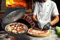 Four à pizza électrique 1200W, appareil de cuisine pour la maison et l'extérieur, pour pizzas de 12 pouces