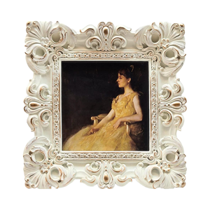 Cổ trang trí công phu 4x4 trắng nhựa hình ảnh khung tay-crafted hoa thiết kế cho trang trí Tabletop tường hiển thị trang trí nội thất nghệ thuật - Product Image 1