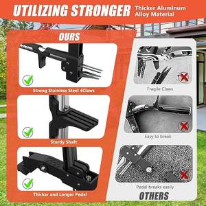 Ensemble d'outils à poignée à 3 sections en acier inoxydable Tueur de racines et extracteur de griffes de mauvaises herbes Outil à main en plastique pour le jardin domestique - Product Image 3