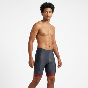 <b>Men's</b> Cycling Bib <b>Shorts</b> <b>Three</b> <b>Quarter</b> <b>Length</b> Fitted Quick Dry Spandex Nylon Red Patterned Trim - Product Image 4