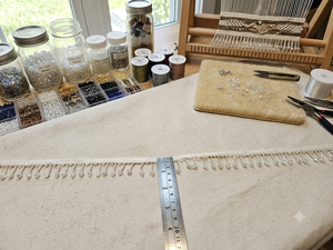 Bordure décorative en dentelle à pampilles, perles et strass, largeur personnalisable, pour vêtements, tenues de mariage, sacs, accessoires de mode, artisanat et décoration intérieure - Product Image 2
