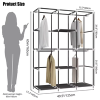 Meilleure Vente : Armoire en Tissu Pliable Portable et Amovible, Réglable, Grande Capacité, pour Chambre Moderne et Simple