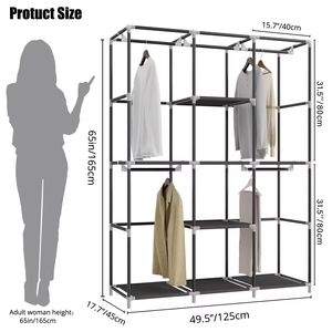<span class=keywords><strong>Armadio</strong></span> Guardaroba in Tessuto di Grande Successo, Arredamento Moderno e Semplice per Camera da Letto, Portatile, Regolabile, Rimovibile, Pieghevole e ad Alta Capacità - Product Image 6