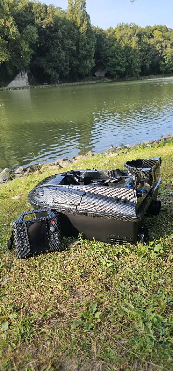 MINRS Barco de cebo 600 m, barco de pesca con GPS, cebo de pesca teledirigido, barco de pesca nocturno, 2 kg, cebo de pesca con luces nocturnas, larga duración para lagos, ríos