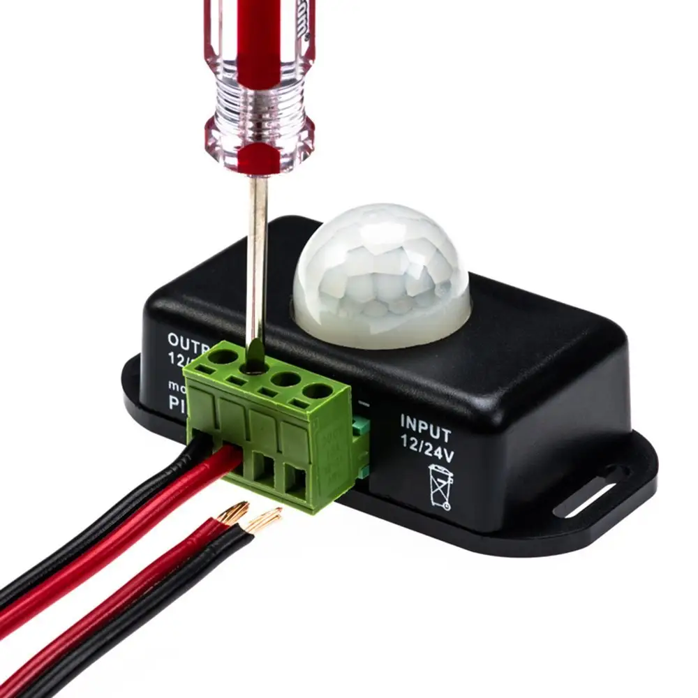 Автоматический Регулируемый ИК-датчик движения, модуль переключателя для светодиодной ленты, лампы, 12 В, 24 В, 8 А постоянного тока