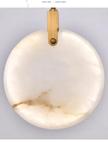 Lustre suspendu en albâtre naturel espagnol, entièrement en cuivre, de luxe, pour salle à manger, style moderne minimaliste, pour restaurant, LED