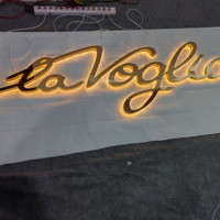 Maßgefertigtes 304 Edelstahl Hintergrundbeleuchtetes Schild Hersteller Hochwertiges Einfarbiges Dekoratives Hängendes Wasserdichtes IP67 LED-Logo