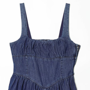 ZATRHMBM Primavera/Verano 2026 Nuevo <span class=keywords><strong>Vestido</strong></span> Vaquero Plisado sin Mangas de Moda Retro con <span class=keywords><strong>Tirantes</strong></span> Elegante <span class=keywords><strong>Vestido</strong></span> <span class=keywords><strong>Midi</strong></span> para Mujer - Product Image 3