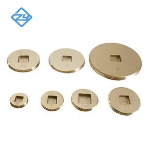 1 1/2"-8" Southern Style Brass Countersunk Cleanout Plugs Low Square Head Female Brass Cleanout Plug