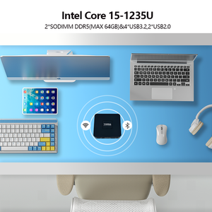 Fabricantes de Mini PC de China Intel Core I5 12th 13th Gen 1235U 1355U <span class=keywords><strong>CPU</strong></span> Mini PC 2 * DDR4 RAM Soporte 4K Pantalla Mini PC para juegos - Product Image 2