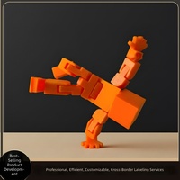 Figur Set Karakter TV Model Blok Robot 3D-printed Kreatif Bestseller Lintas Negara, Dapat Digerakkan, Pereda Stres