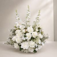 Boule de fleurs artificielles personnalisée PPS, blanche, pour centre de table de mariage, décoration de table pour événements de mariage