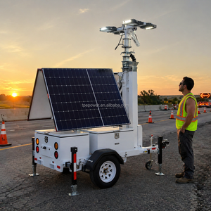 Tour d'éclairage solaire portable TPE-600LA montée sur remorque, tour d'éclairage LED mobile de 7 m pour la construction, les travaux routiers, l'exploitation minière, la location TPE- - Product Image 5