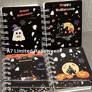 A7 Hochwertiges Spiral-Notizbuch im Ins-Stil Niedliches kleines verdicktes Hausaufgaben buch 60 Innenseiten Perfektes Studenten geschenk für Halloween - Product Image 6