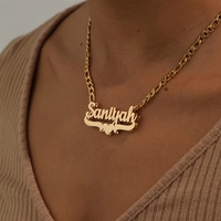 Collar de Cadena Figaro de Acero Inoxidable Chapado en Oro Personalizado con Certificación CE, Joyería para Fiesta