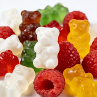 Bonbons gélifiés Q-bouncy Bear à la framboise, grande capacité, saveurs de fruits mélangées, bonbons décontractés pour enfants et adultes