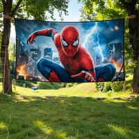 Écran de projection pliable de 250 pouces pour l'extérieur, grand écran de cinéma résistant au vent, tissu mat, montage facile, écran de projection pour événements en plein air