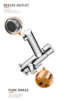 Robinet de lavabo monocommande moderne à temporisation, à montage sur plan, en laiton poli, avec cartouche magnétique à fermeture automatique