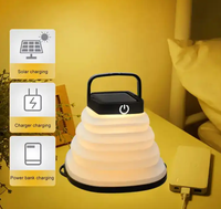 Lanterne de camping solaire pliable imperméable à l'eau à LED Lumière de camping rechargeable pour lampe de camping solaire USB