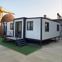 Maison conteneur préfabriquée de luxe moderne en acier de 20/30/40 pieds, extensible avec salle de bain et cuisine, idéale pour les villas